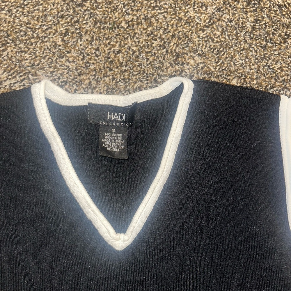 Women’s Black and White Sweater Vest - Picture 2 of 3
